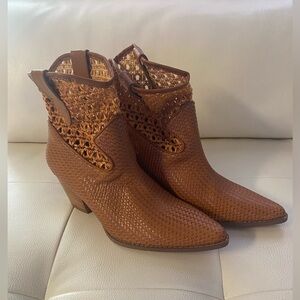 Coconuts by Matisse Camel Color Woven Ankle Booties